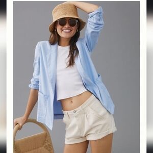 NWT Anthropologie Maeve Linen Blazer